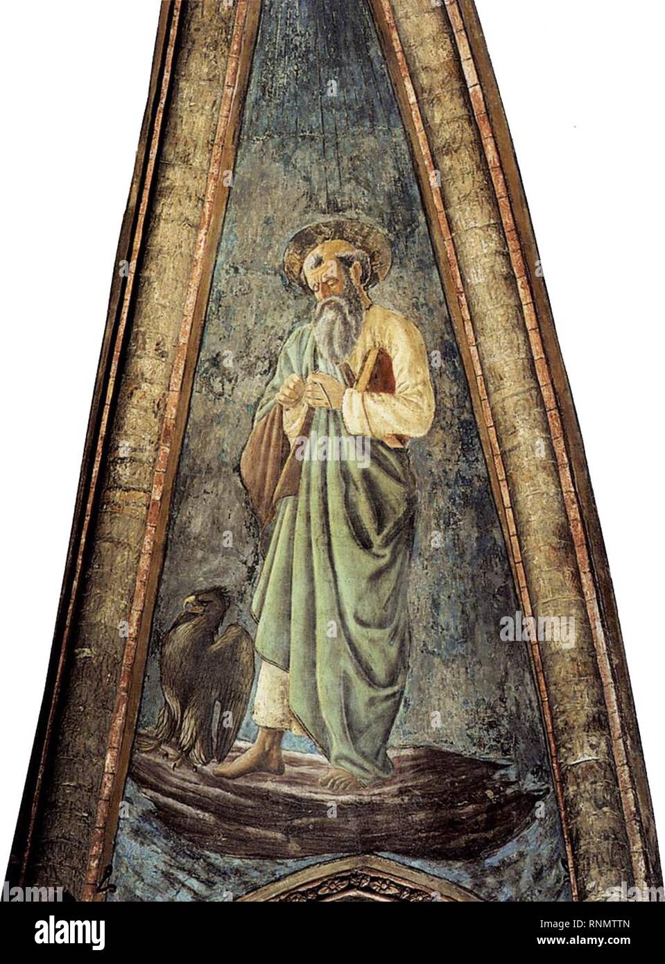 Andrea del castagno, affreschi di san zaccaria, san giovanni evangelista. Stock Photo