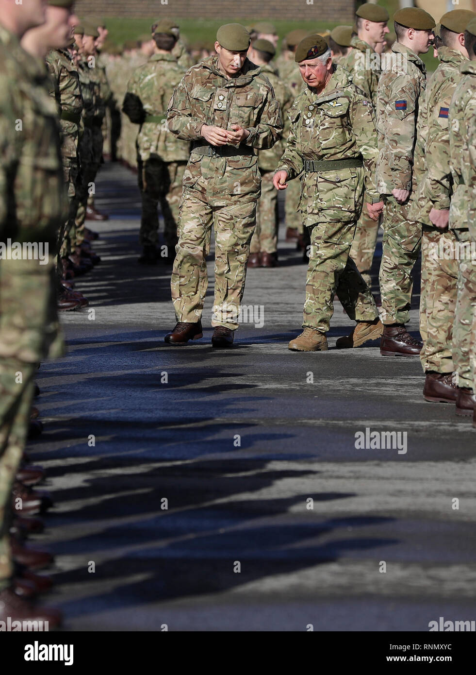 The Prince of Wales (centre right), Colonel Welsh Guards, presents ...