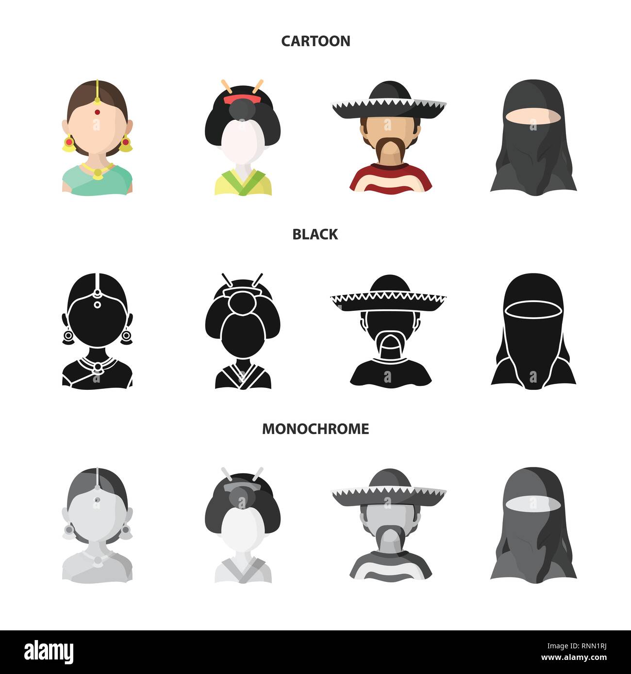 Vector design of imitator and resident icon. Set of imitator and ...