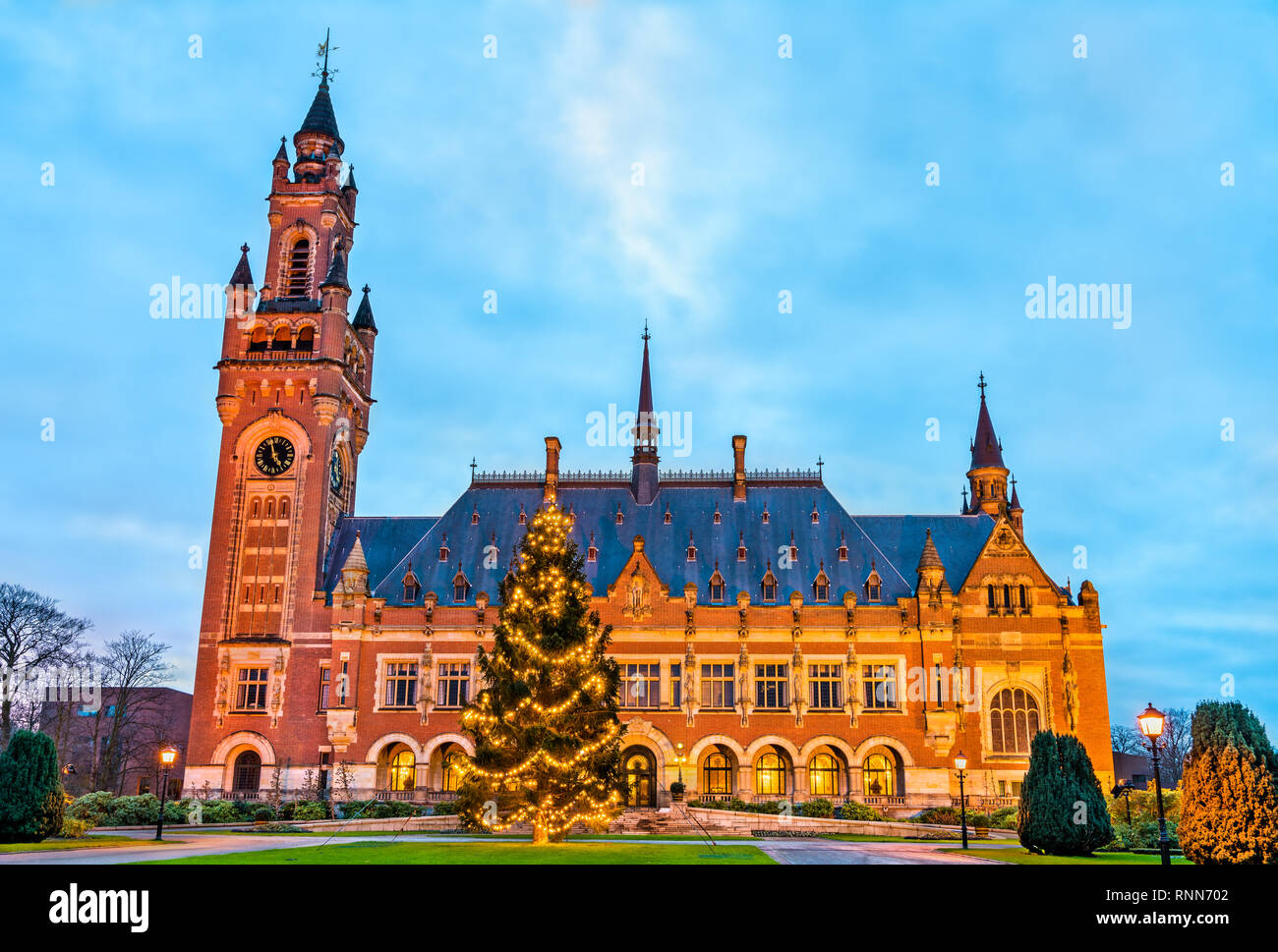 The Peace Palace, the seat of the International Court of Justice. The Hague, the Netherlands Stock Photo