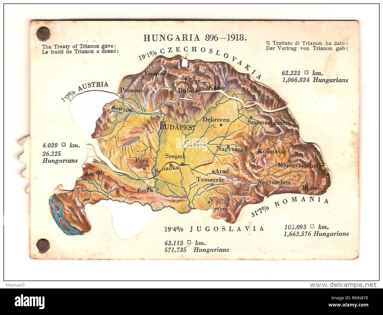 Carte A Systeme Le Traite De Trianon The Treaty Of Trianon Stock Photo Alamy