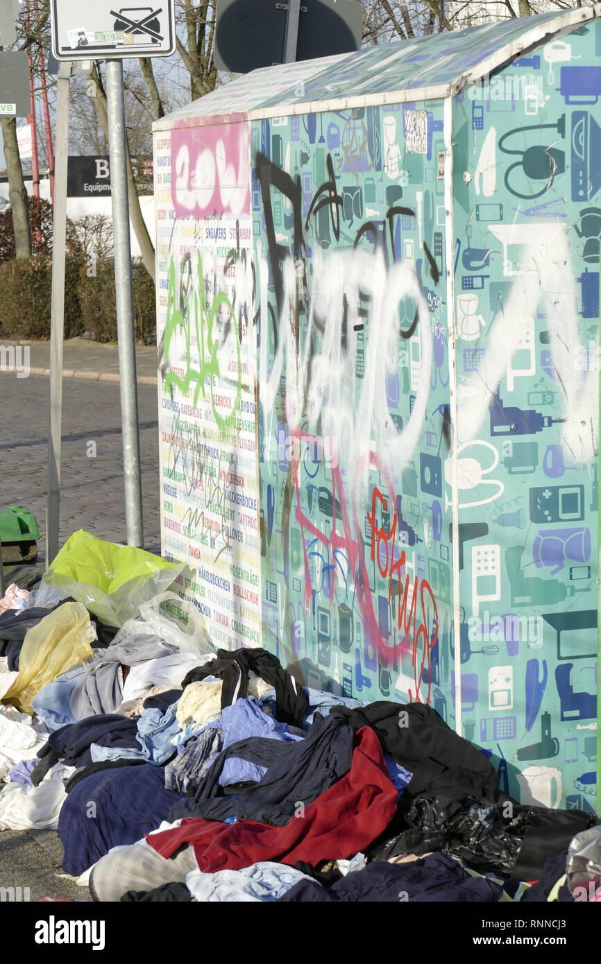 Old clothes collection container hires stock photography and images