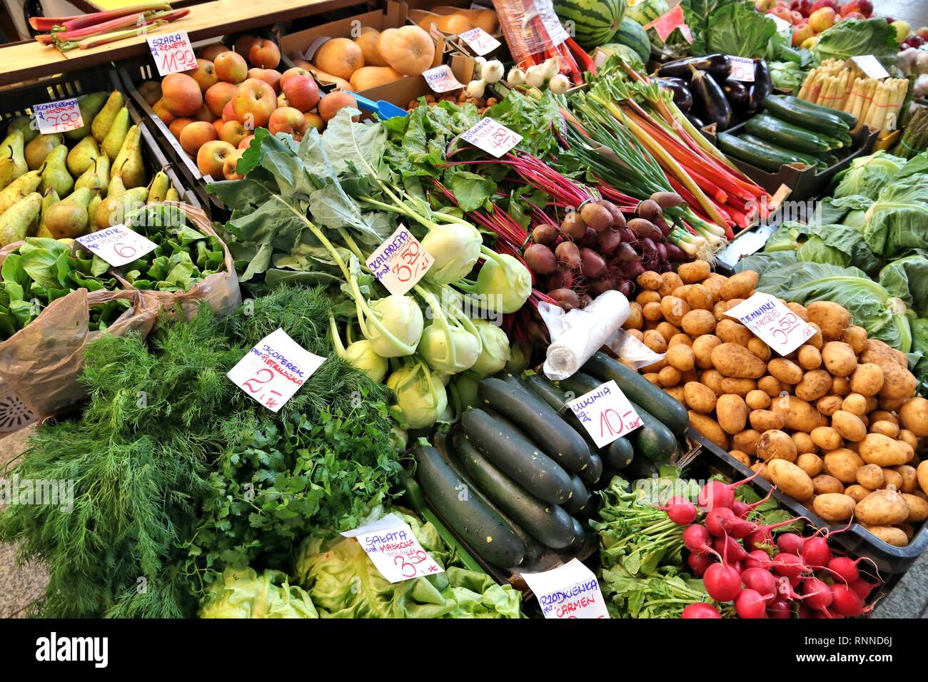 Food market in Poland Wroclaw Market Hall vegetables Stock Photo Alamy