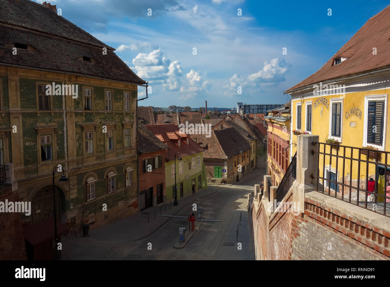 Sibiu, in the center of Transylvania, Romania. View from above with the  Fagaras Mountains in the back. HDR photo. City also known as Hermannstadt  Stock Photo - Alamy