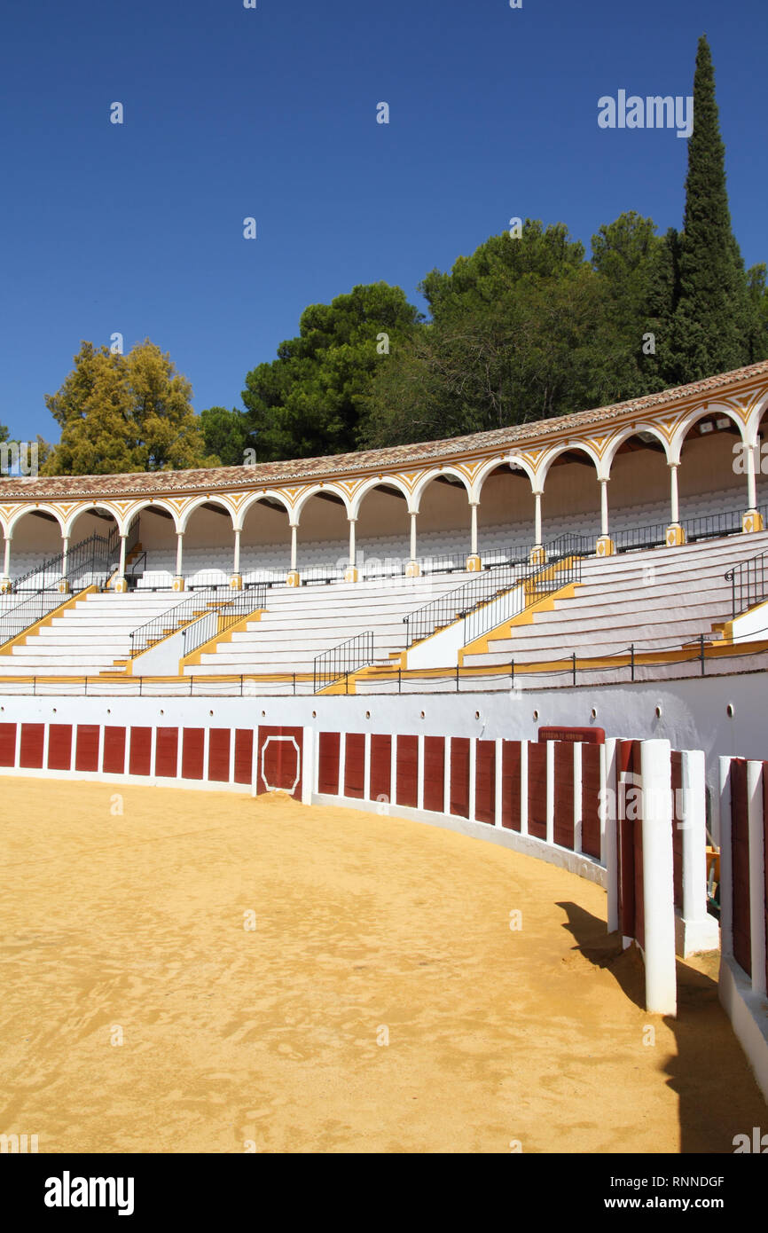 Antequera in Andalusia region of Spain. Typical Spanish town. Bull ring stadium. Stock Photo