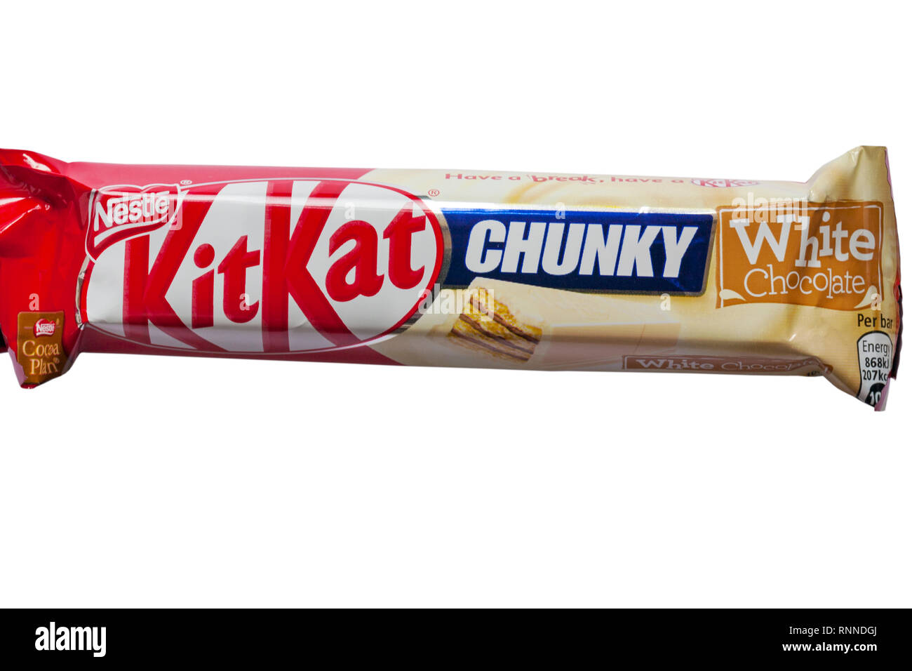 Nestle KitKat chunky white chocolate bar isolated on white background -  crispy wafer fingers covered with white chocolate - kit kat Stock Photo -  Alamy