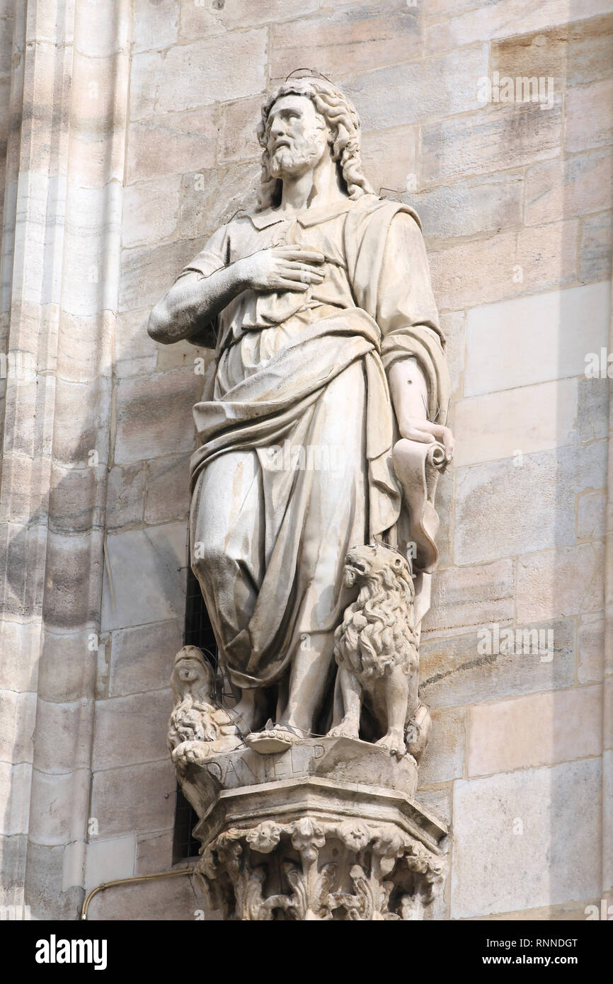 Saint Daniel the prophet. One of statues in the Cathedral of Milan