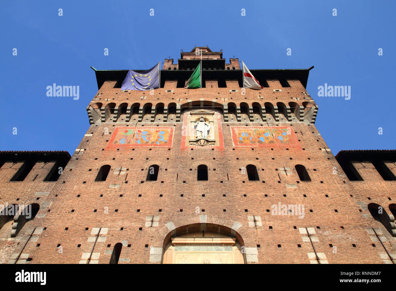 Milan, Italy. Castello Sforzesco (Sforza Castle) old landmark of