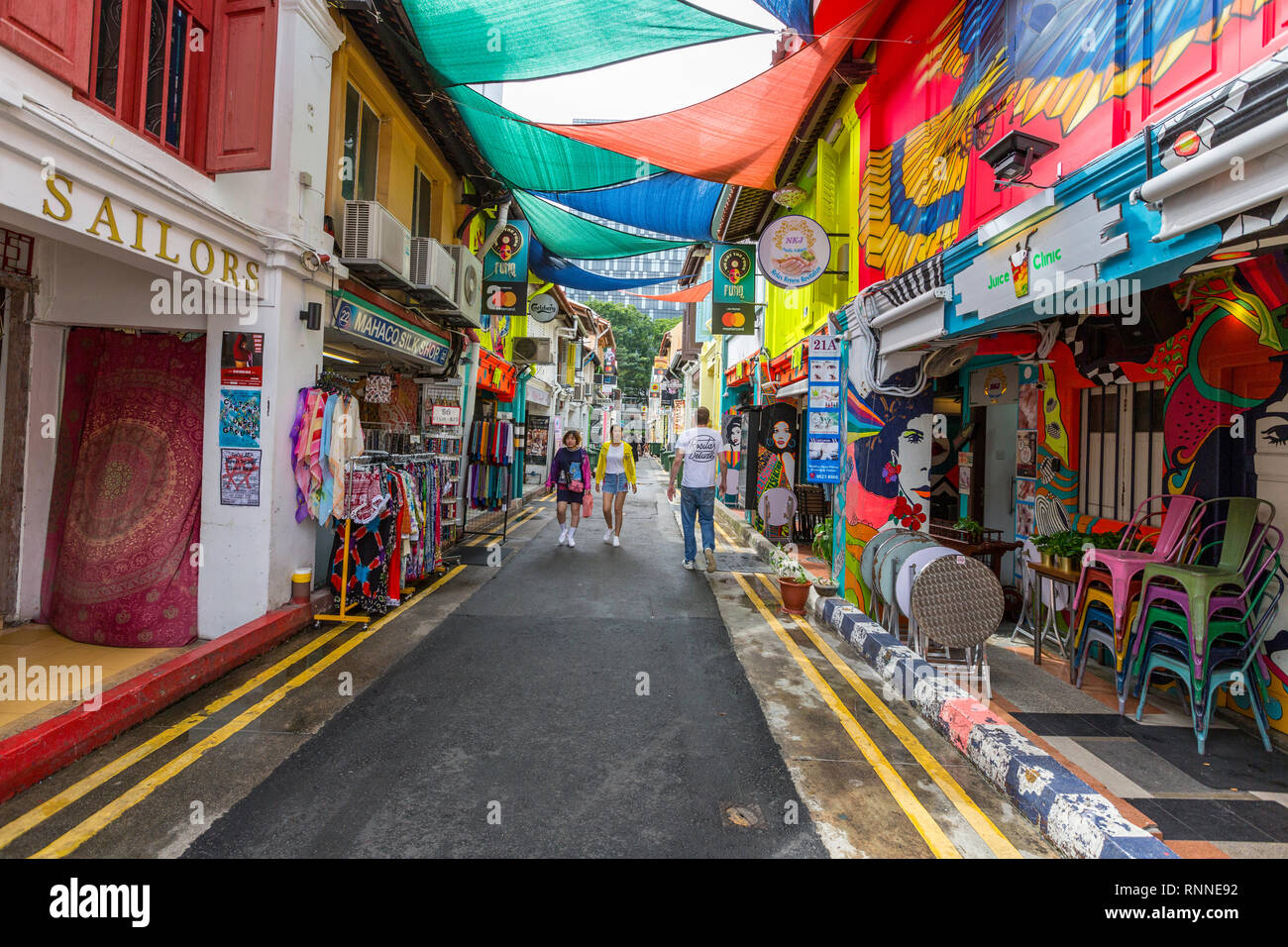 Baghdad Street, Singapore, Kampong Glam Stock Photo