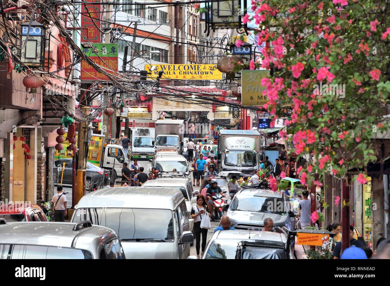 MANILA, PHILIPPINES NOVEMBER 25, 2017 People visit Chinatown in