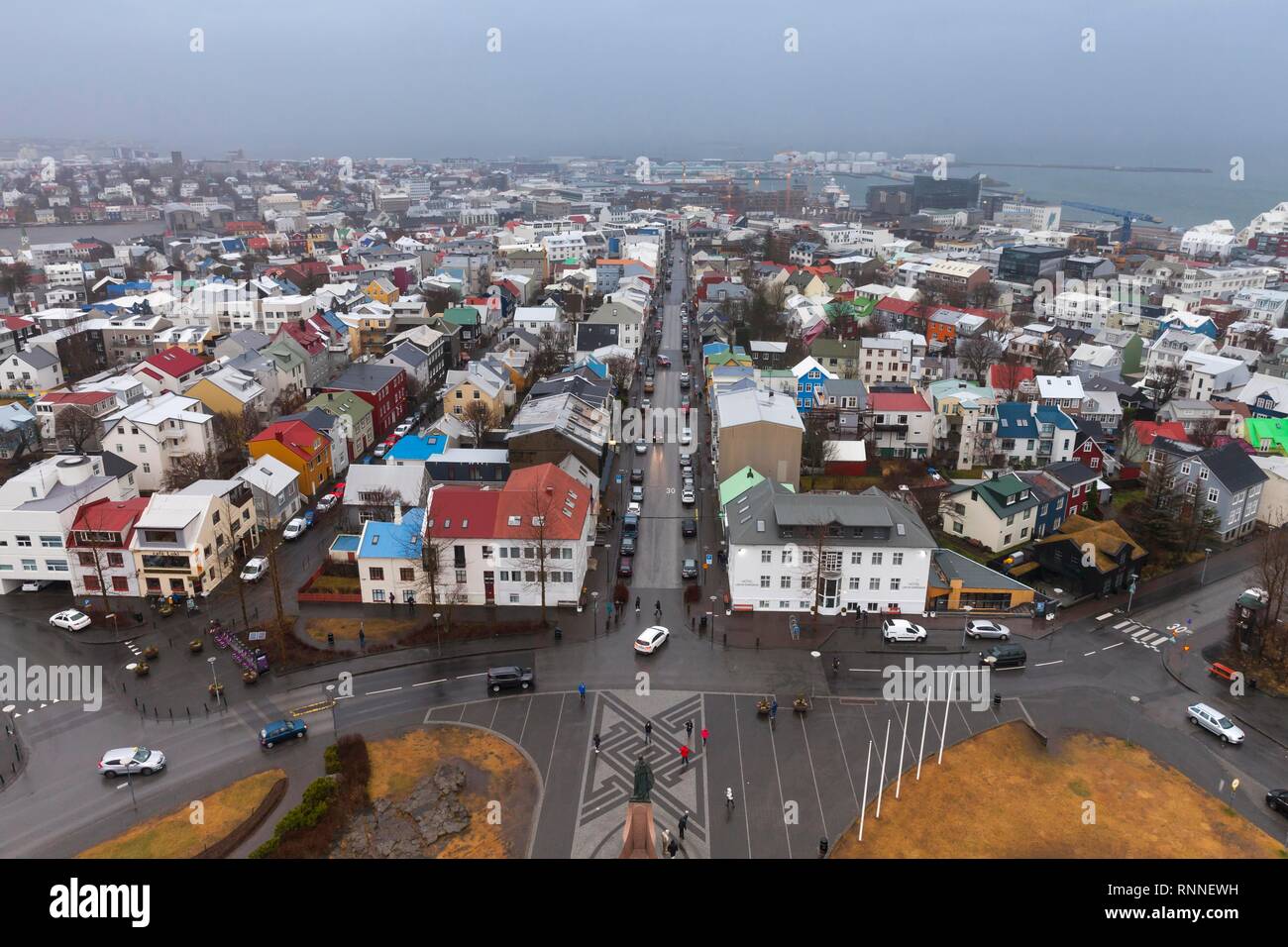 City view, View from Hallgrimskirkja, Reykjavik, Iceland Stock Photo
