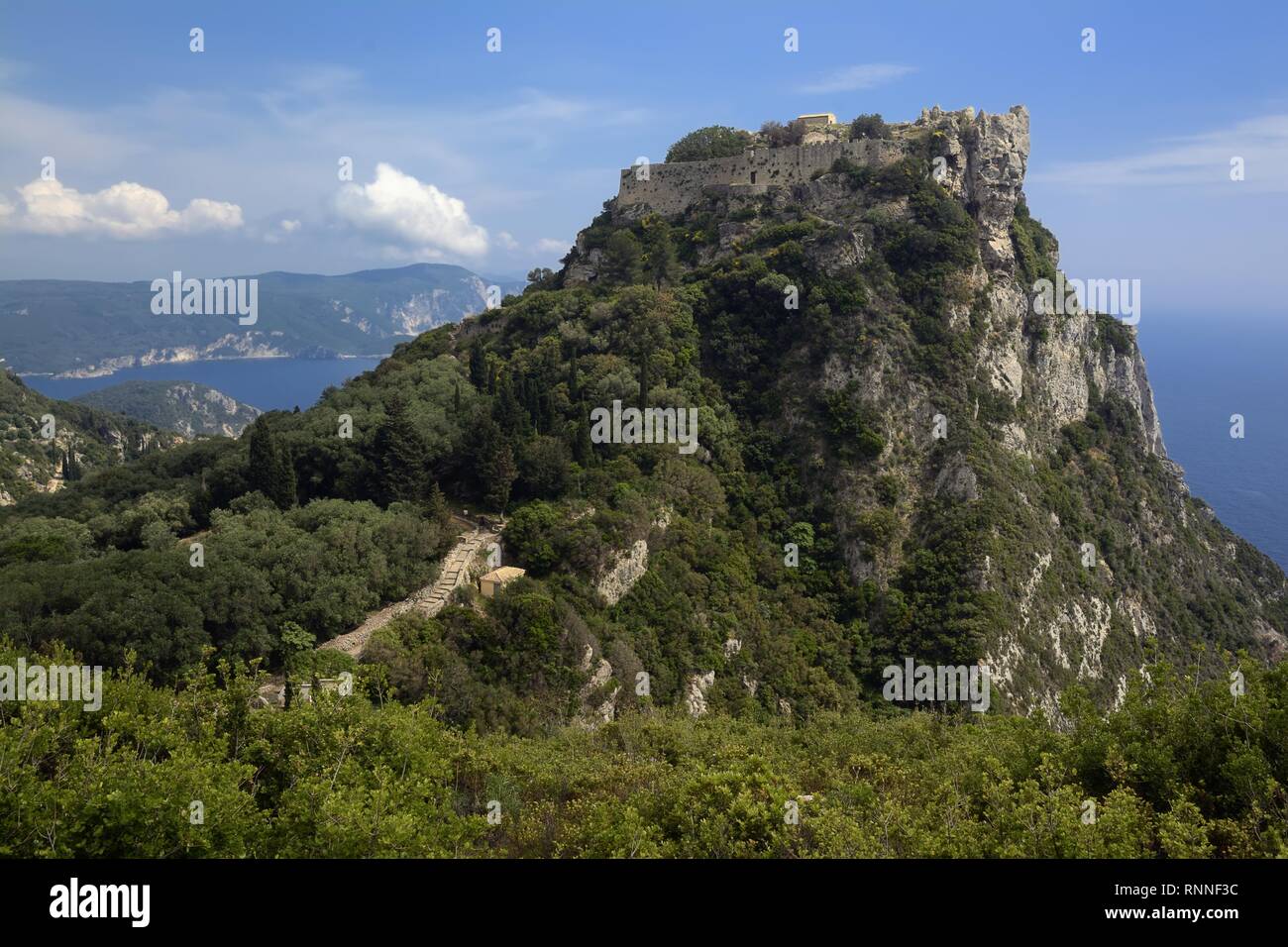 Angelokastro, Engelsburg, near Paleokastritsa, Corfu, Greece Stock Photo