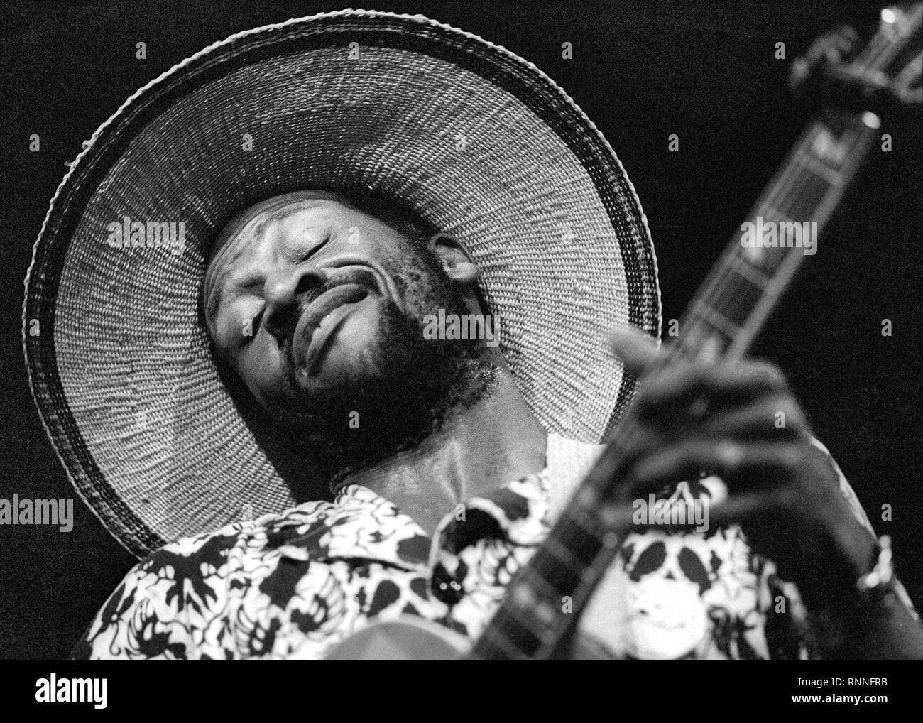 Taj Mahal with guitar on stage 1979 Stock Photo