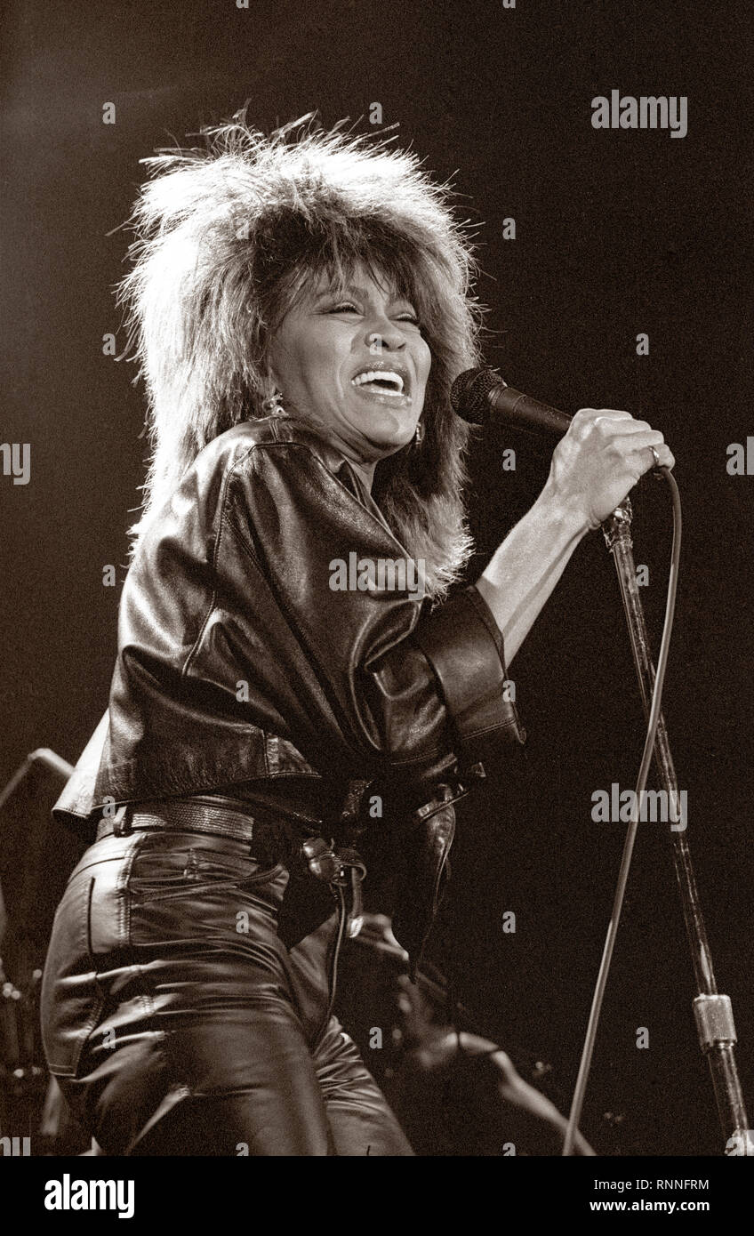 Tina Turner in concert, Oslo Norway 1985 Stock Photo