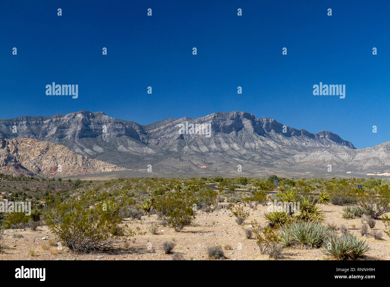 White Rock Hills, Red Rock Canyon National Conservation Area, Las Vegas, Nevada, United States. Stock Photo