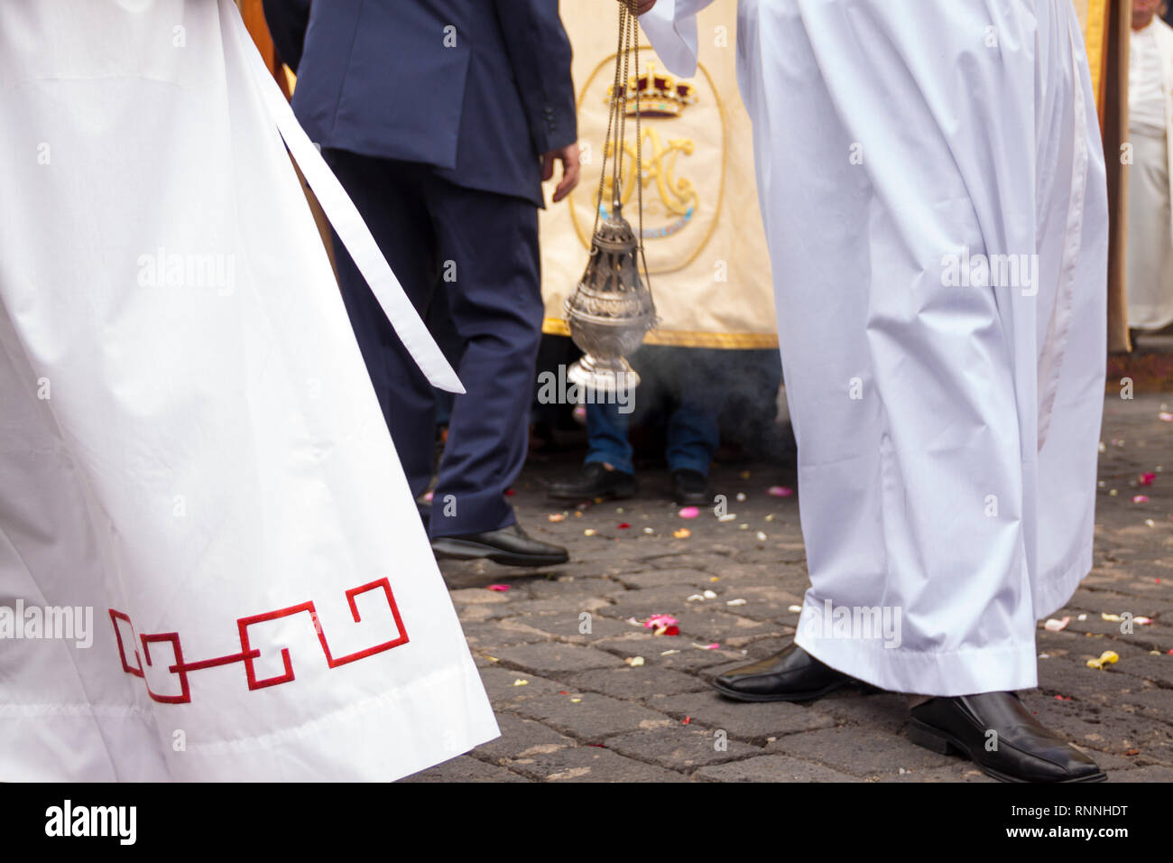 Detalle de procesión, Santa María de Guía, Gran Canaria - Stock Image
