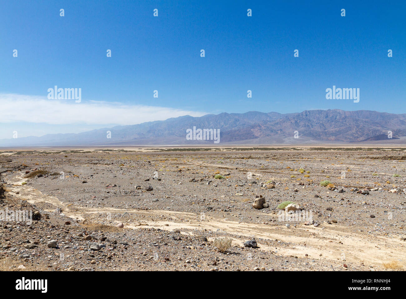 View across Death Valley from close to Furnace Creek, Death Valley National Park, California, United States. Stock Photo