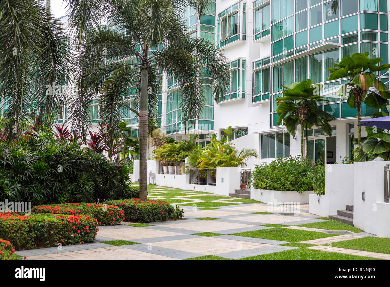 Upper-class Condominium Residences, Woollerton Park Area, Singapore. Stock Photo