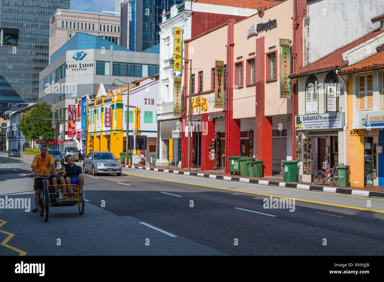 Singapore, South Bridge Road Street Scene, Chinatown. Stock Photo