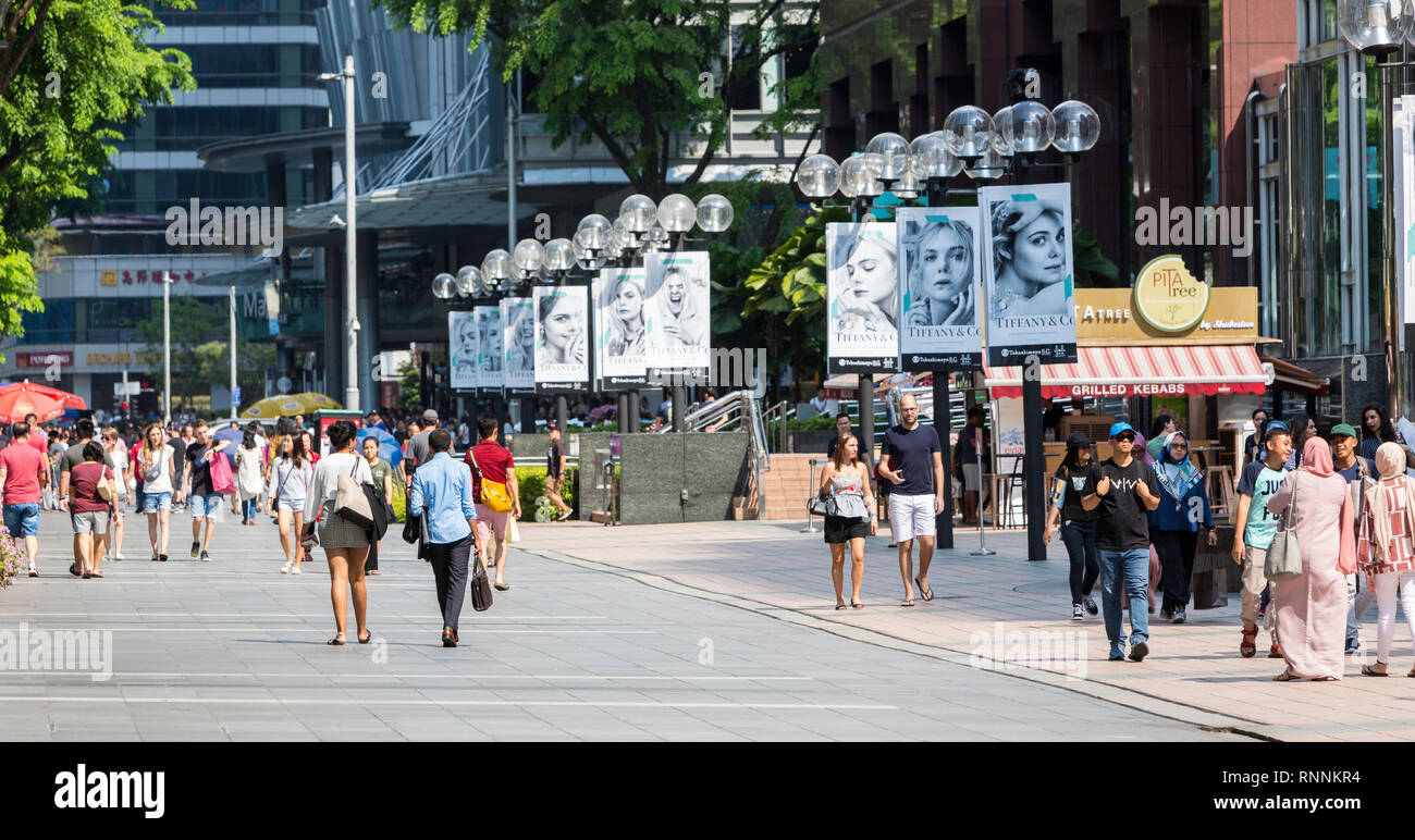 Singapore, Orchard Road Street Scene. Stock Photo