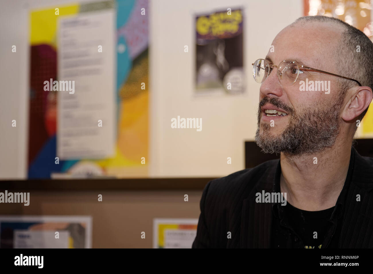 Ris-Orangis,France. 13rd Jan, 2019.Franck Senaud during the presentation of  his book Ville à Dessin in Ris-Orangis France Stock Photo - Alamy