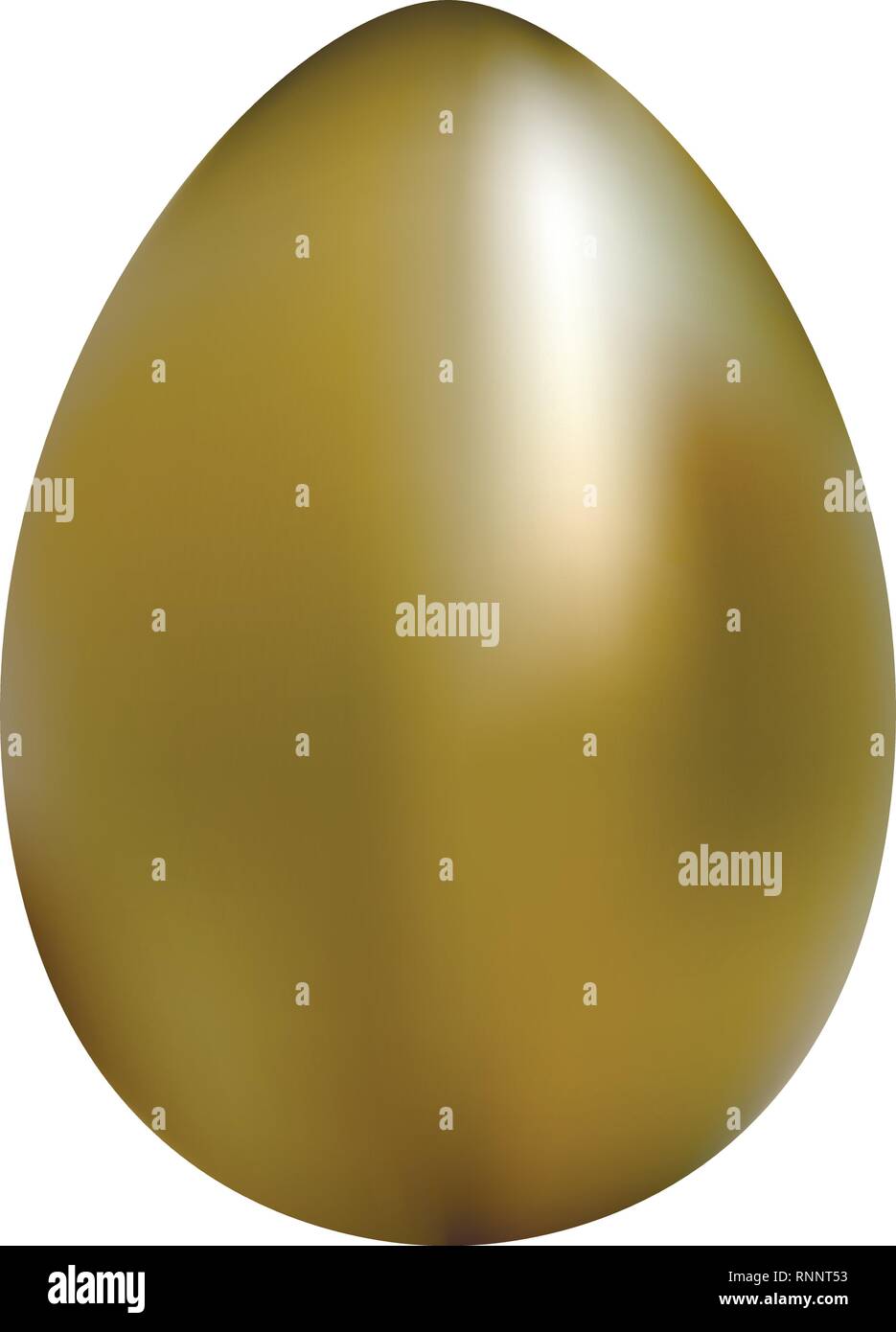 3d realistic golden egg. Easter egg vector illustration on isolated background. Stock Vector