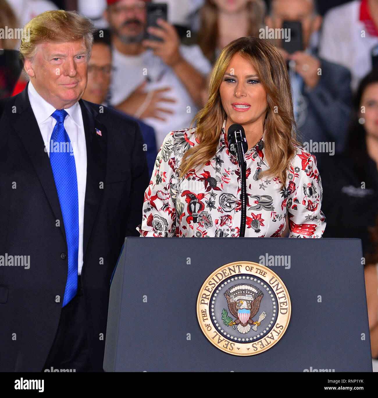 Miami, FL, USA. 18th Feb, 2019. U.S. President Donald J. Trump and ...