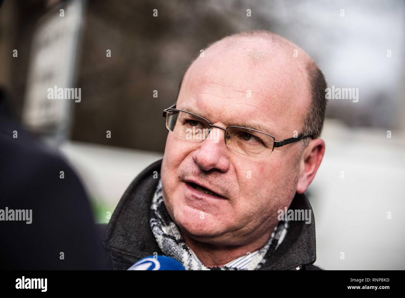 Munich, Bavaria, Germany. 20th Feb, 2019. Dr. Norbert SchÃ¤ffer (Vorsitzender des LBV, Landesbund fÃ¼r Vogelschutz in Bayern). After being deemed the most successful citizen initiative in the history of Bavaria with over 1.7 million signatures collected representing 18.4% of Bavaria, the groups behind the Volksbegehren Artenvielfalt, aka Save the Bees and Citizens' Initiative Species Diversity continue their work towards entering the initiative into law. The Save the Bees initiative is designed to put measures into place to not only prevent die offs of bees, but of various species thro Stock Photo