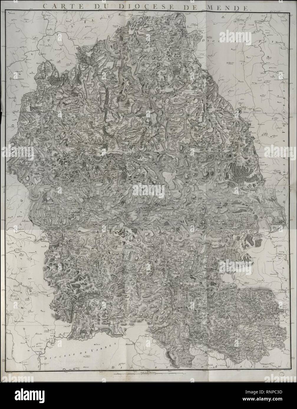 Carte du diocèse de Mende Stock Photo Alamy