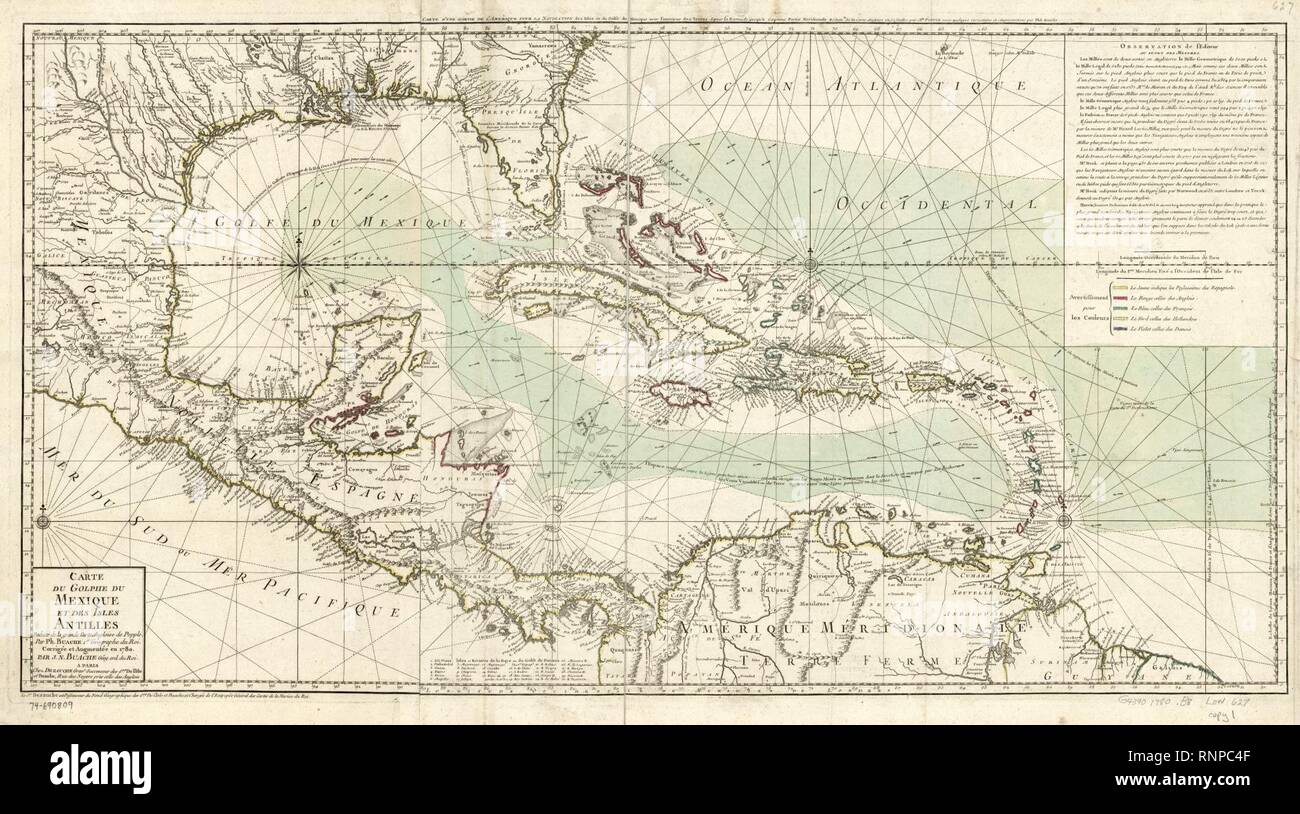 Carte Du Golphe Du Mexique Et Des Isles Antilles Reduite De La Grande Carte Angloise De Popple 6345