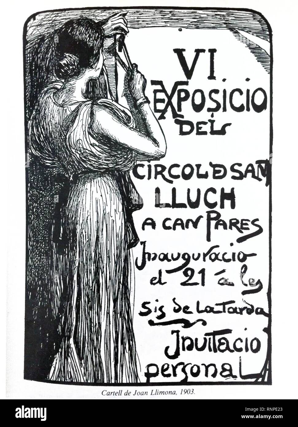 Cartell de Joan Llimona, 1903.. Stock Photo