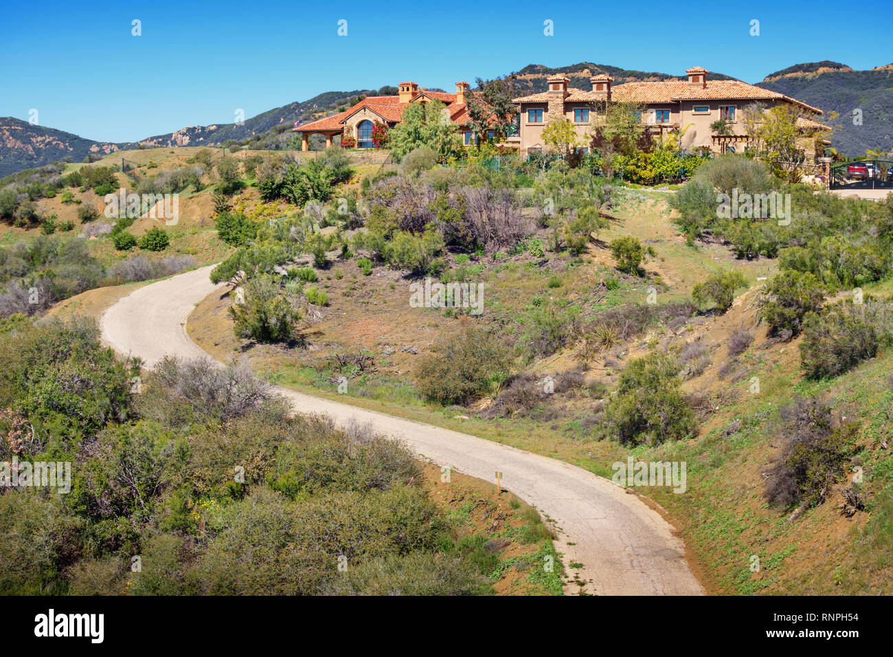 Houses in Westlake Village, Santa Monica Mountains, California, USA