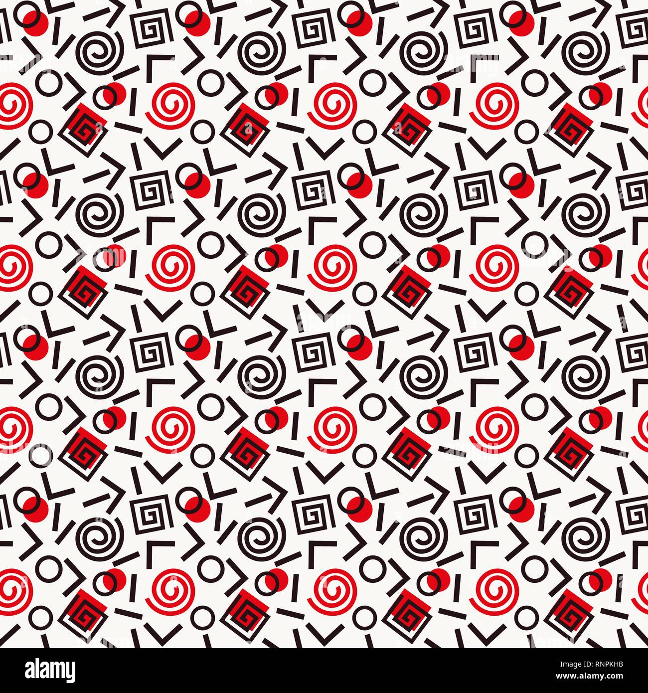 Memphis Swiss style seamless vector pattern Stock Vector