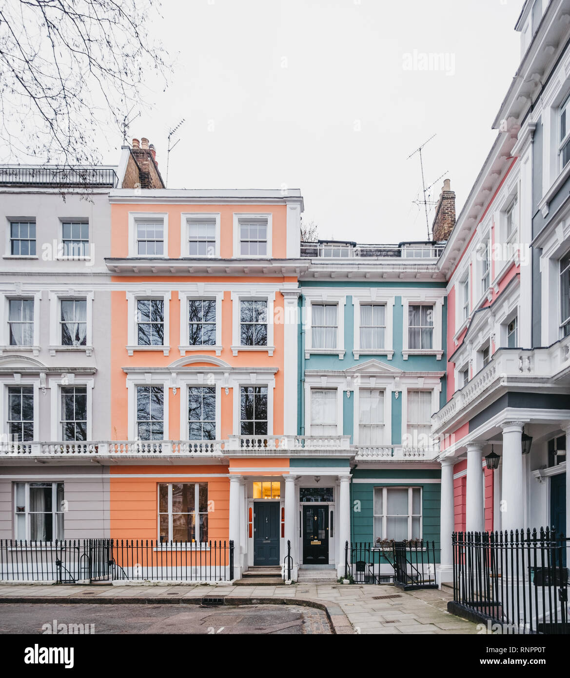 Pastel coloured terraced Victorian houses in London, UK Stock Photo Alamy