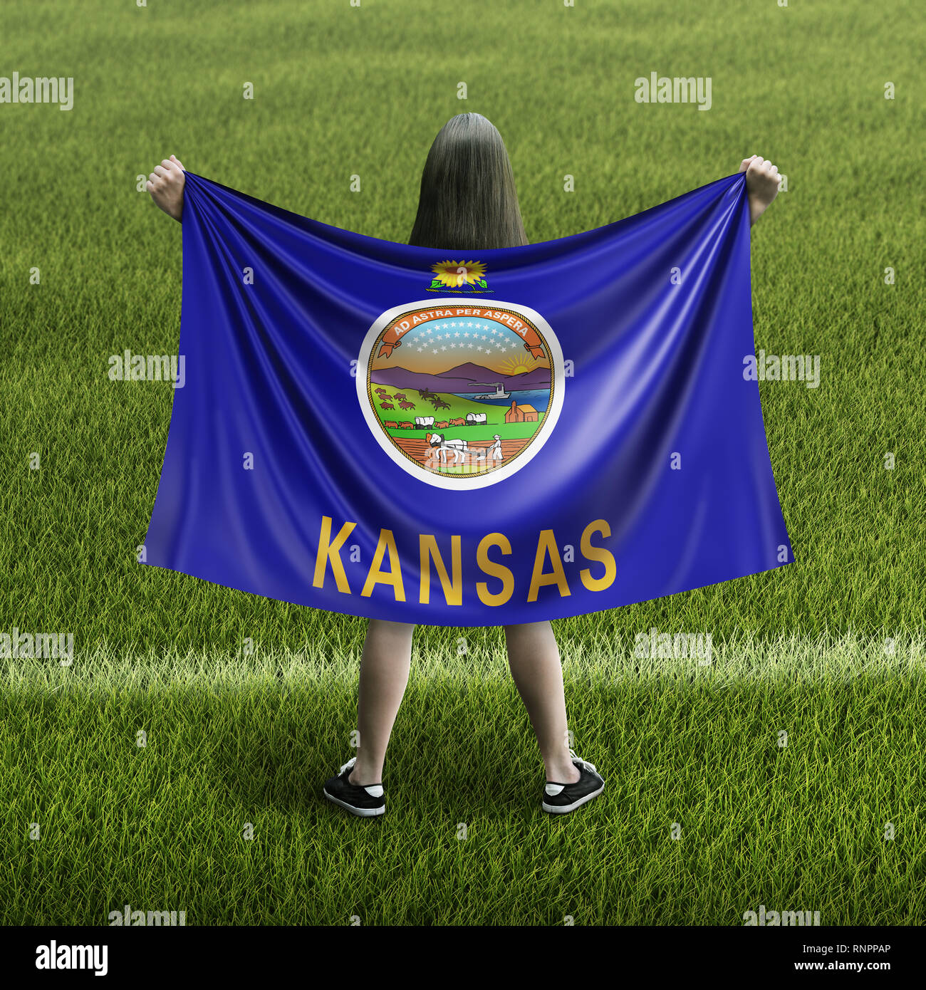 Women and flag Stock Photo Alamy