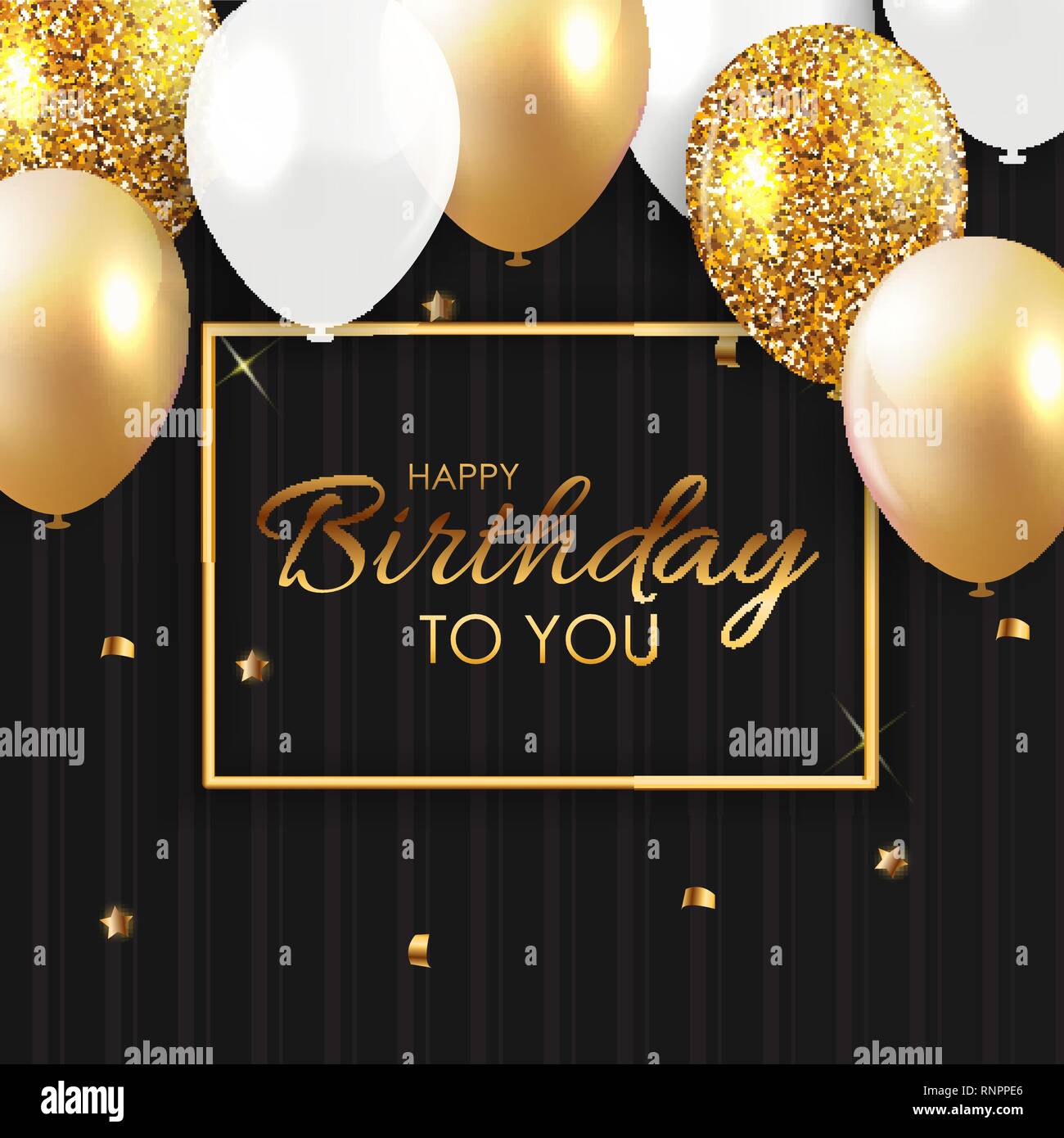 Glossy Happy Birthday Balloons Background Vector Illustration eps10 ...