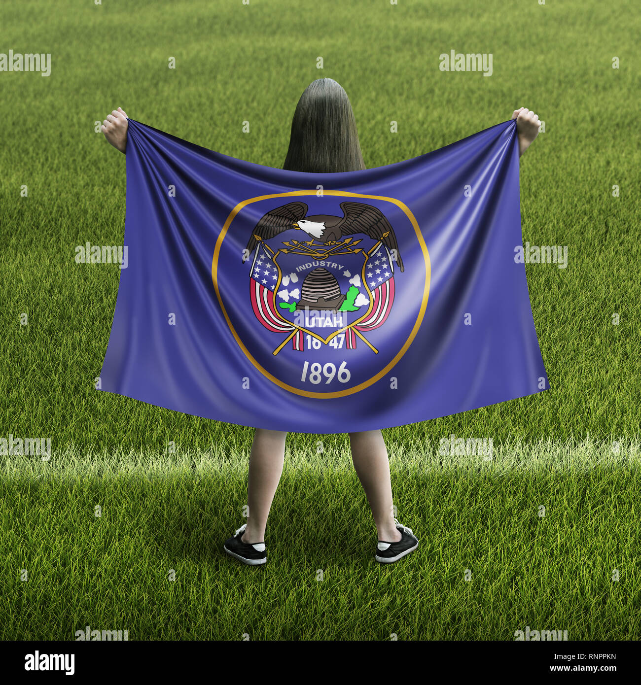 Women and flag Stock Photo Alamy