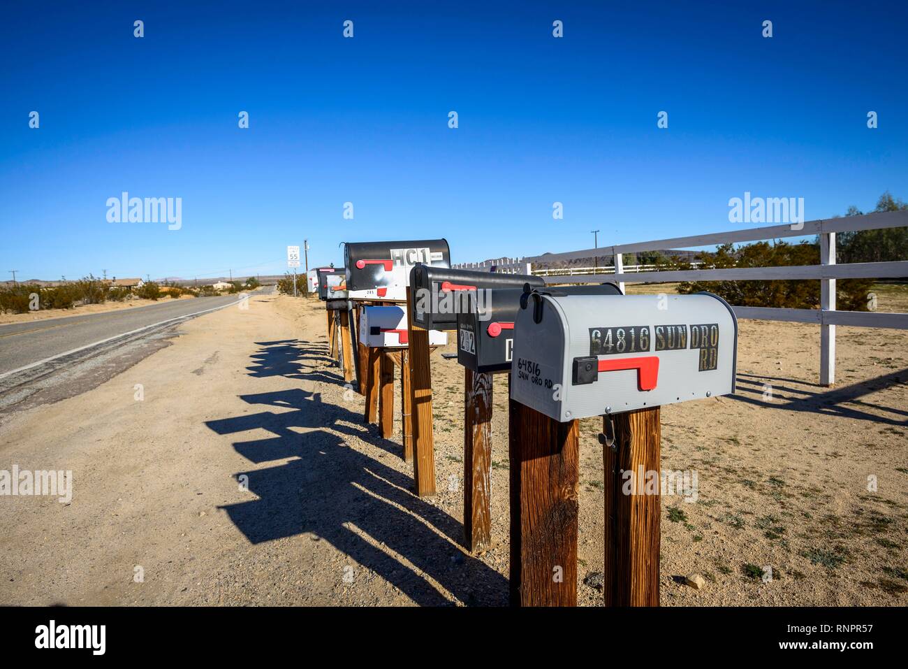 Roadside mailboxes, Twentynine Palms, California, USA Stock Photo Alamy