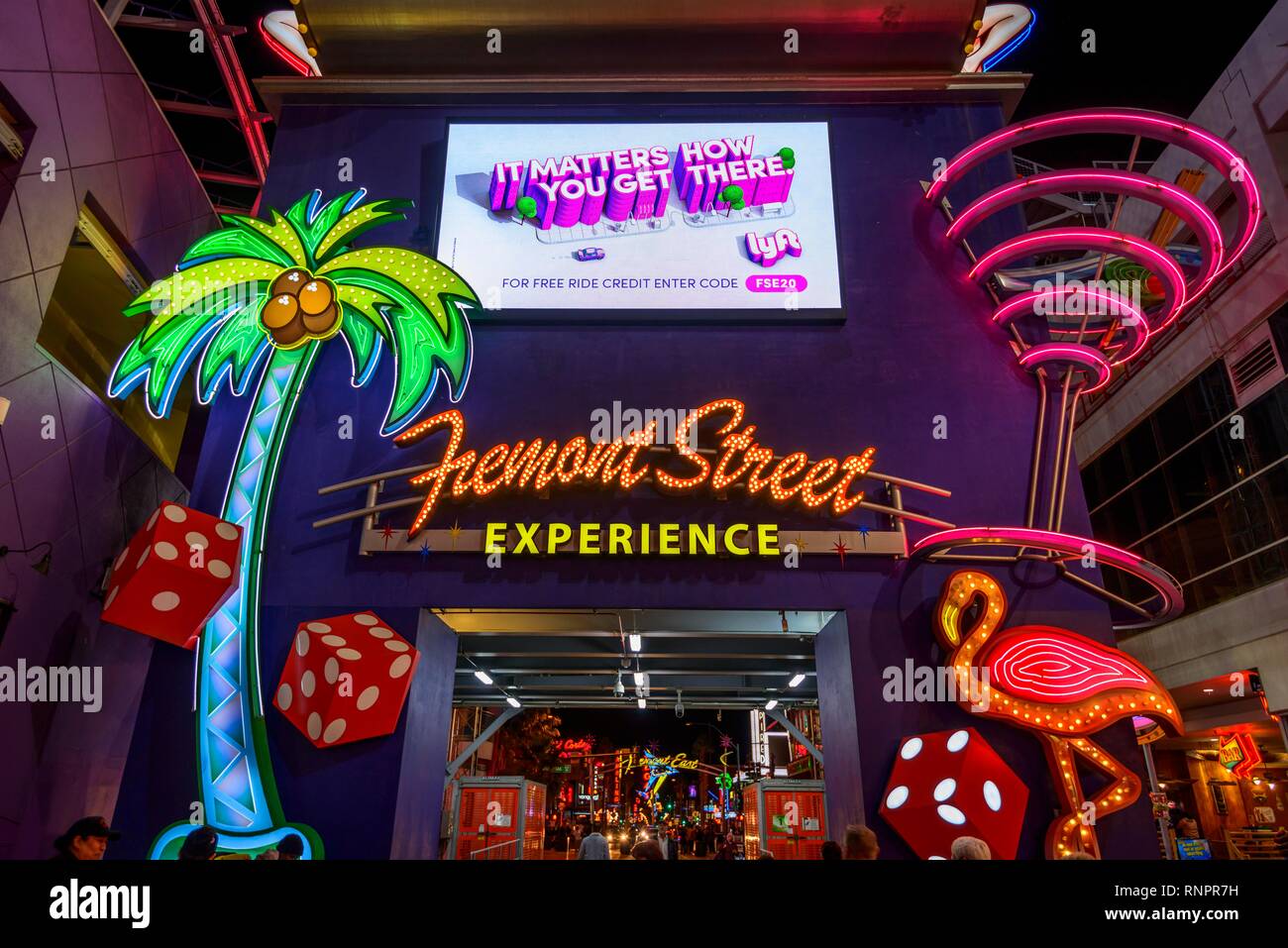 Neon neon signs at the Fremont Street Experience in old Las Vegas