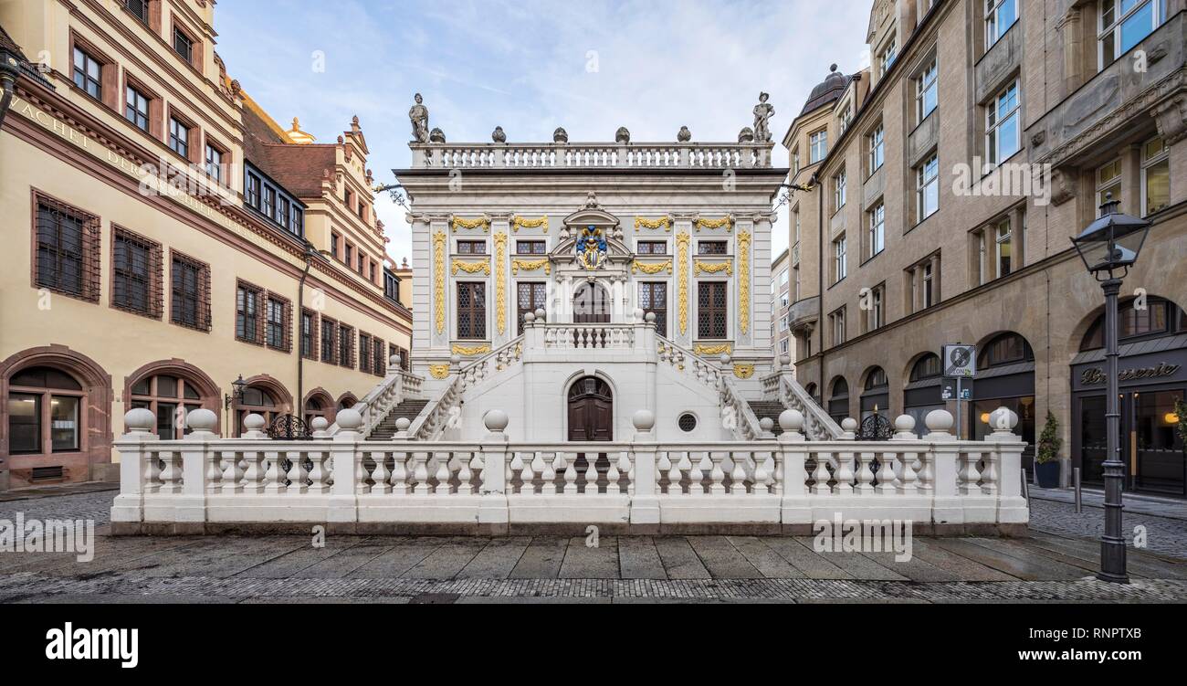 The Old Stock Exchange at Naschmarkt, Leipzig, Saxony, Germany Stock Photo