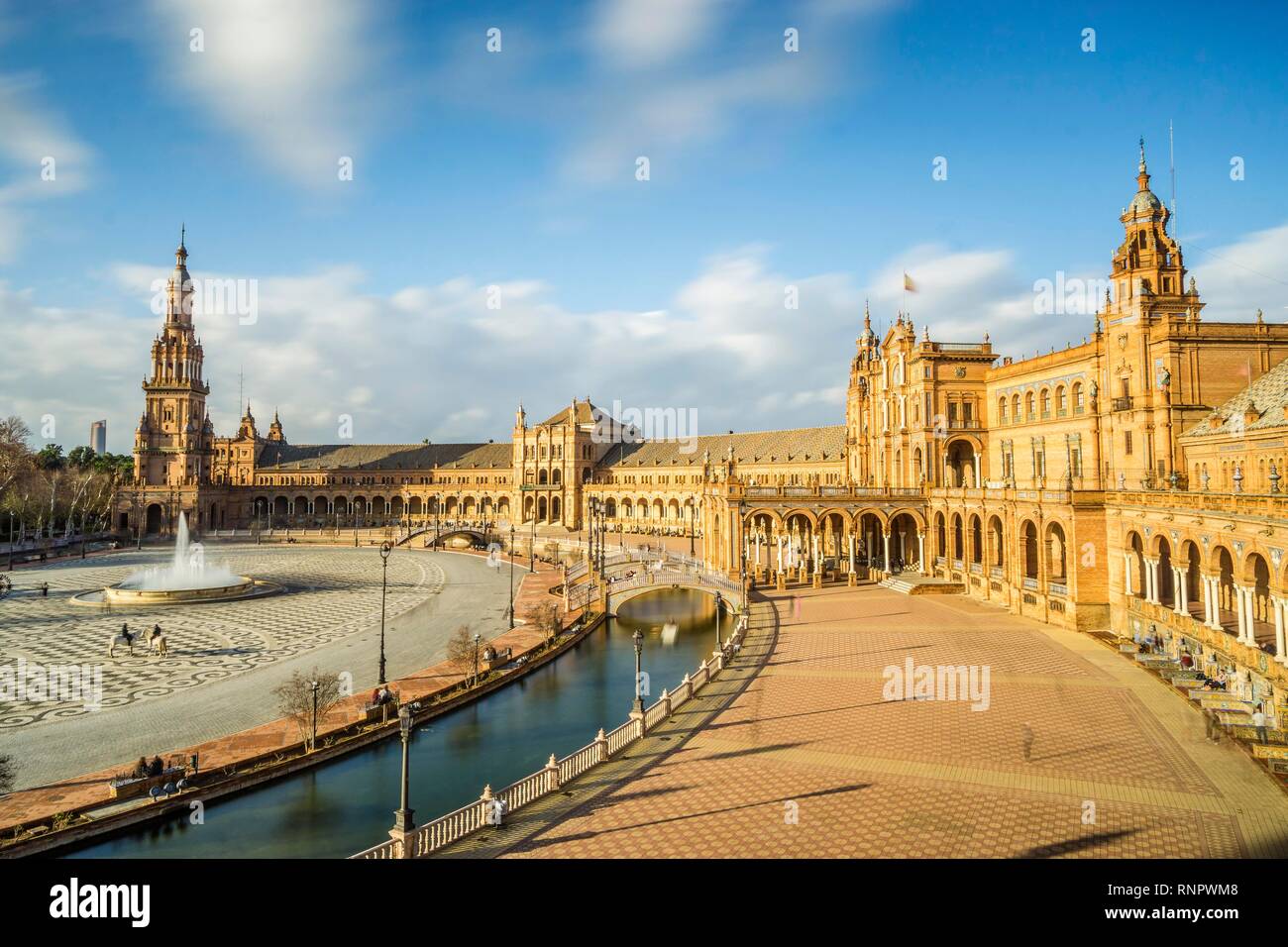 Spain Square or Plaza de Espana, Seville, Andalusia, Spain Stock Photo