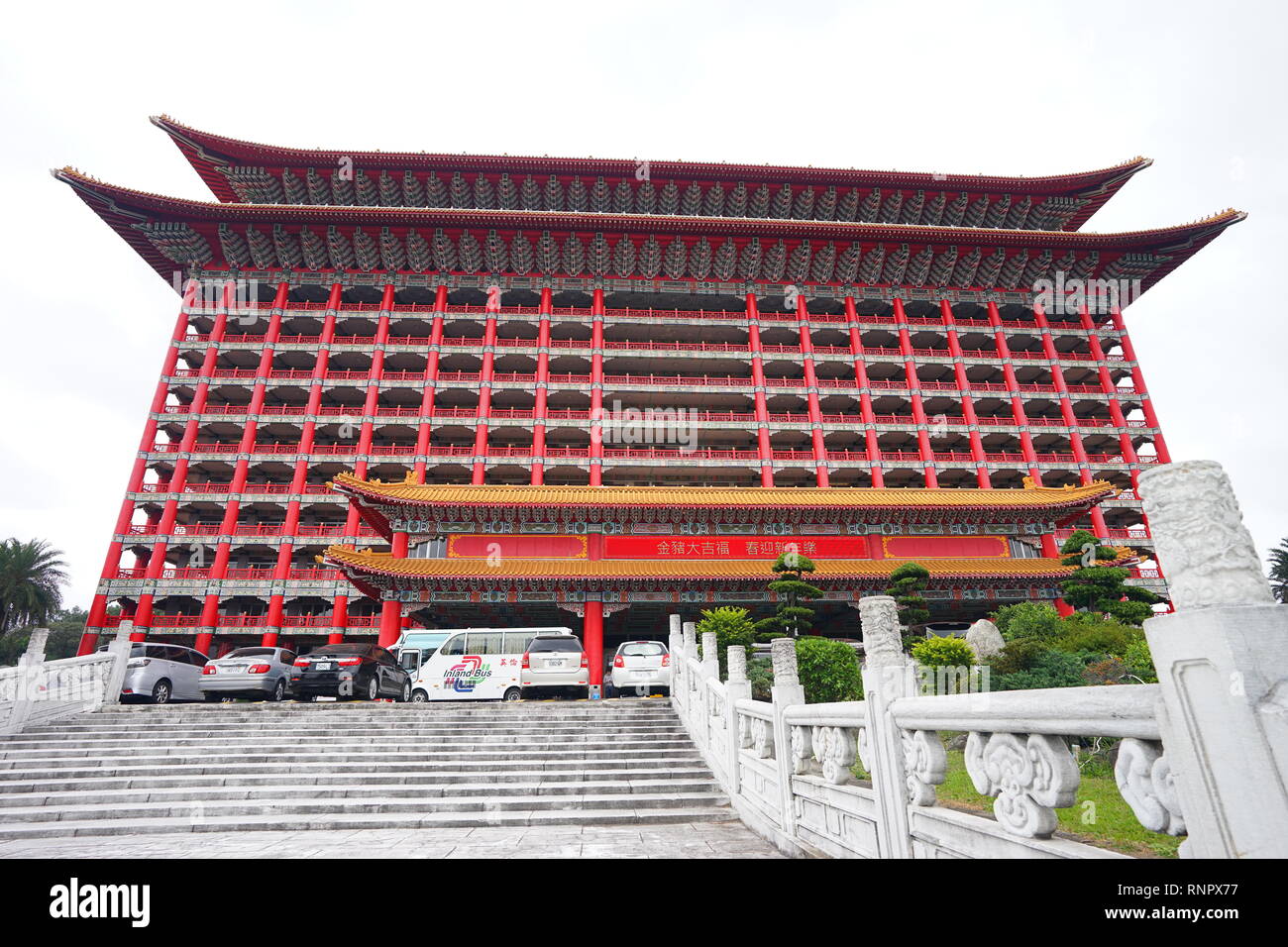 Beautiful view of Grand Hotel (Yuanshan Great Hotel). Stock Photo