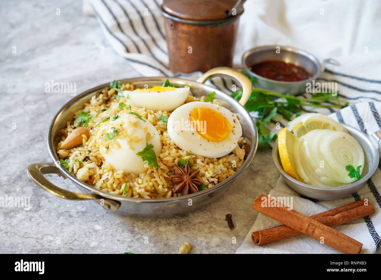 Homemade Egg Biryani / Pilaf or Pulav /Spicy Chettinadu Dindigul