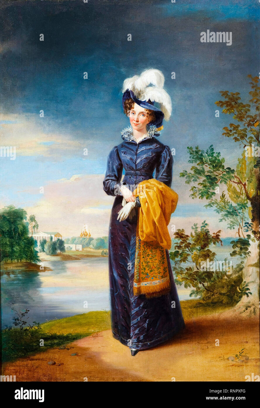 Elizabeth Alexeievna (Louise of Baden)(1779-1826), Empress of Russia,  portrait painting, 1820 Stock Photo