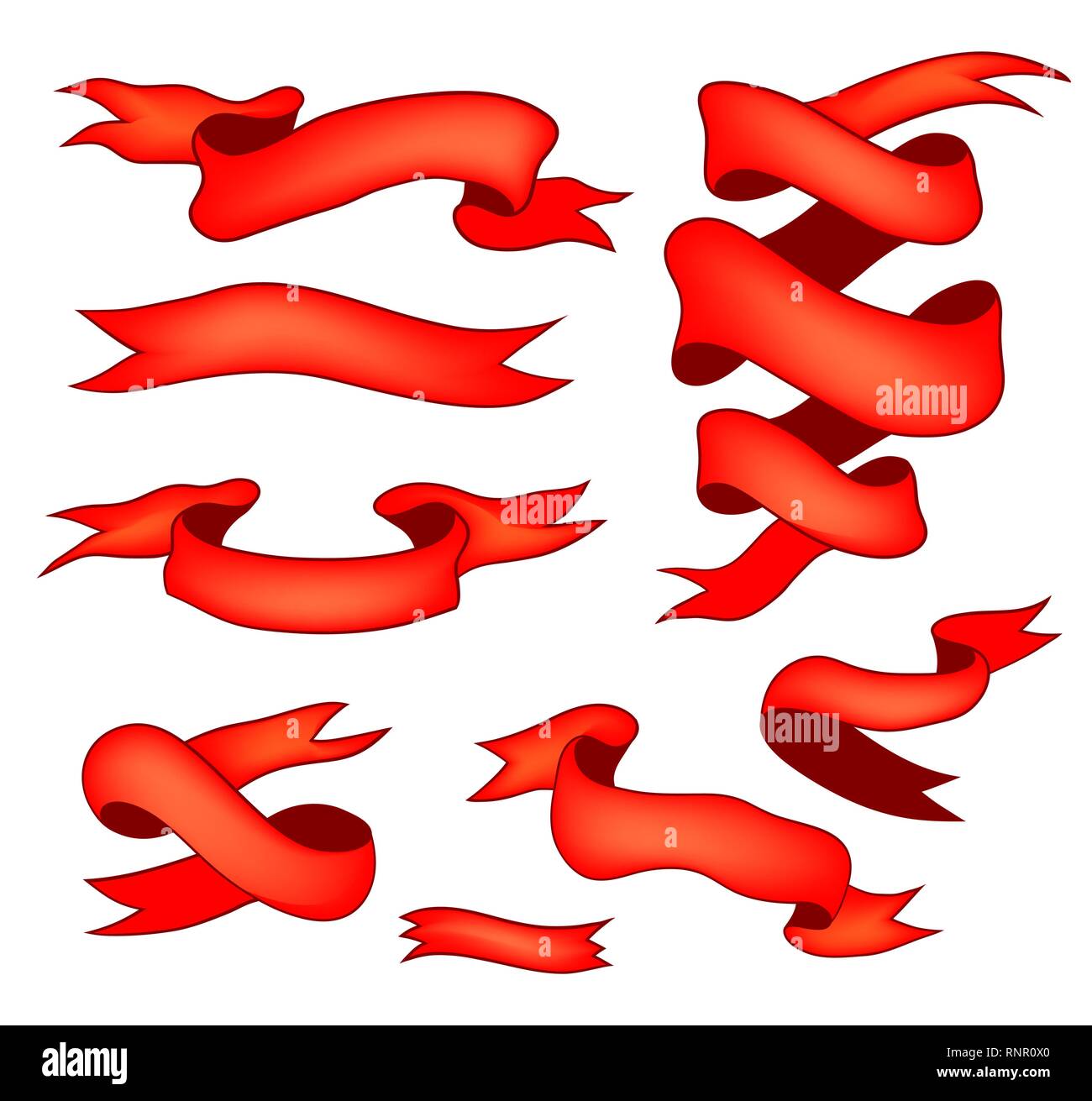 Set of red ribbon banners vector Stock Vector Image & Art - Alamy