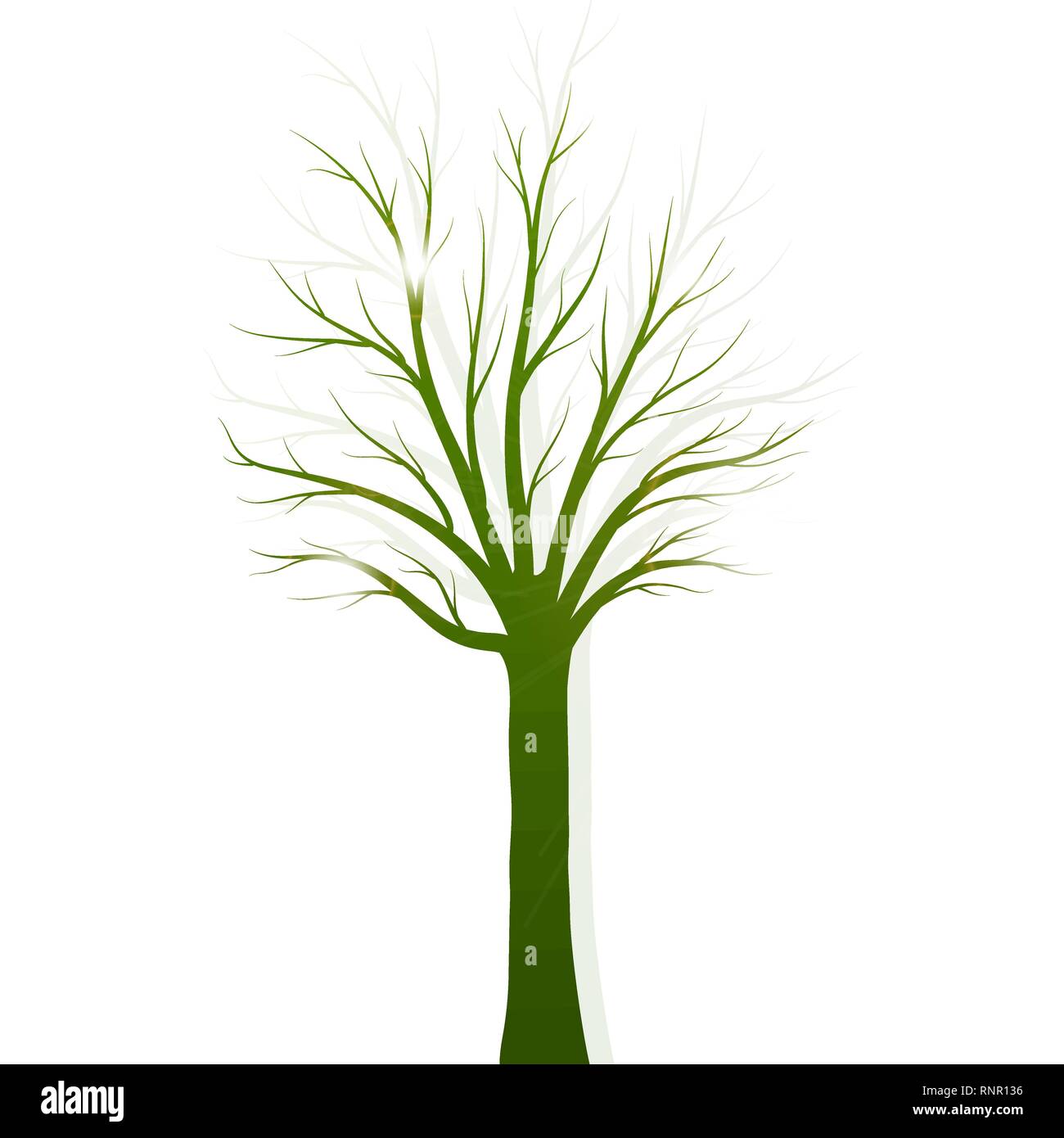 Green tree silhouette on white background vector Stock Vector Image ...
