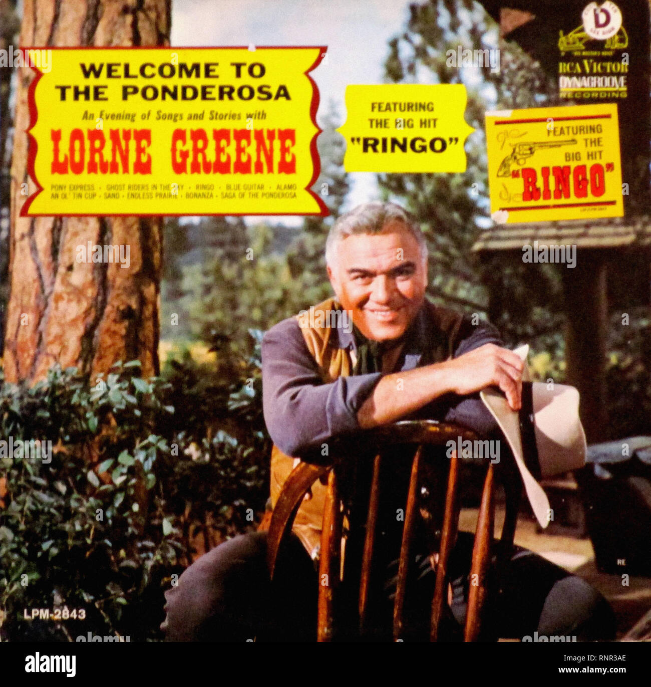 Vintage Vinyl Lp Cover To The Ponderosa Lorne Greene 1964 Stock