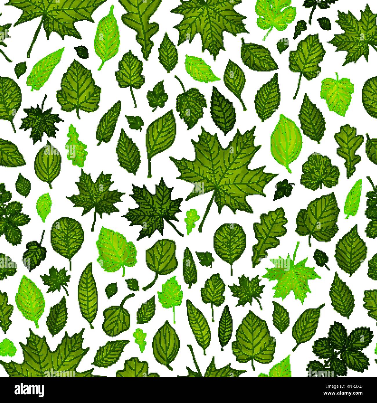 Seamless pattern of green leaves vector background Stock Vector Image ...