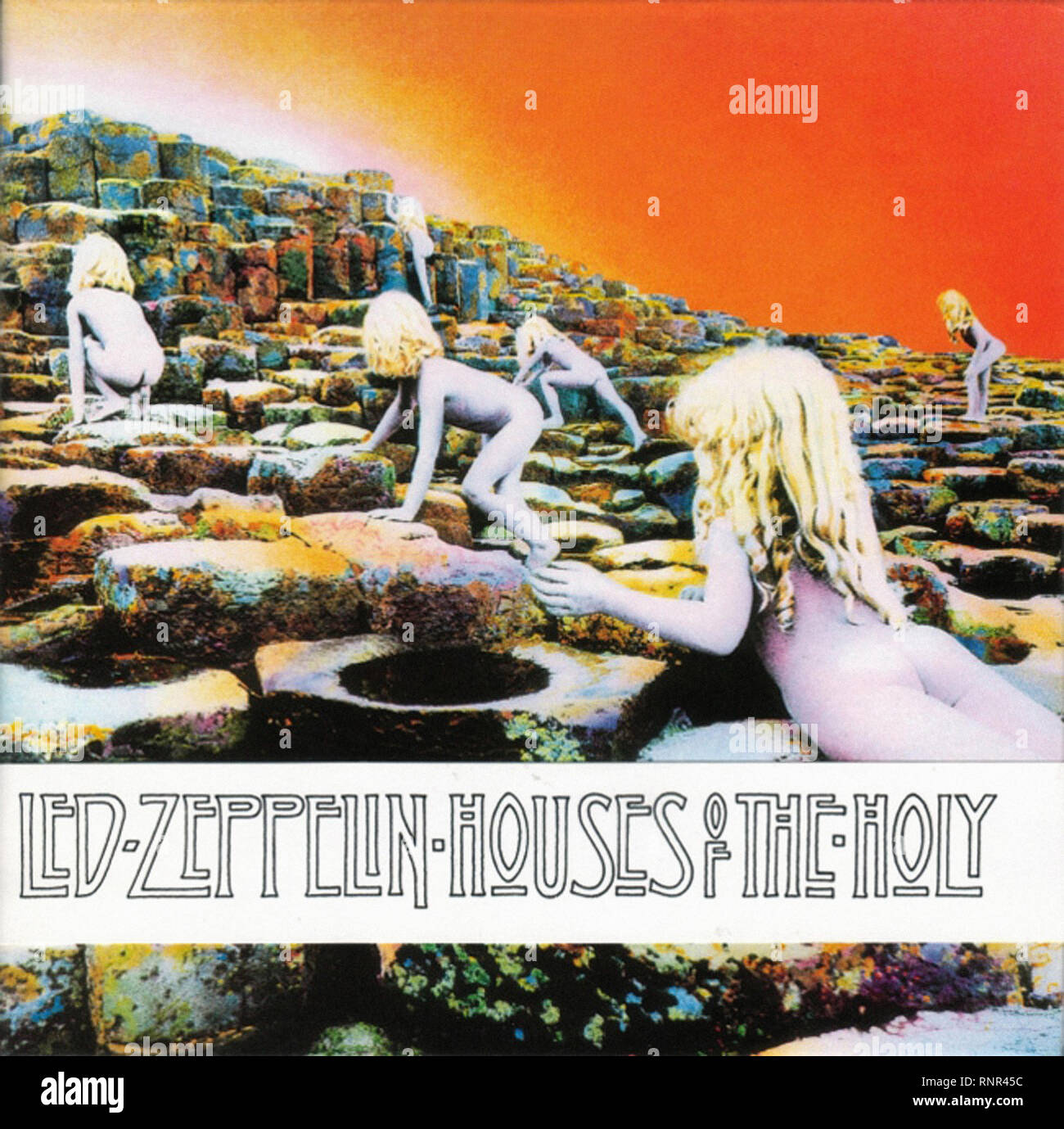 led zeppelin - Houses of the holy - Vintage Cover Album Stock Photo