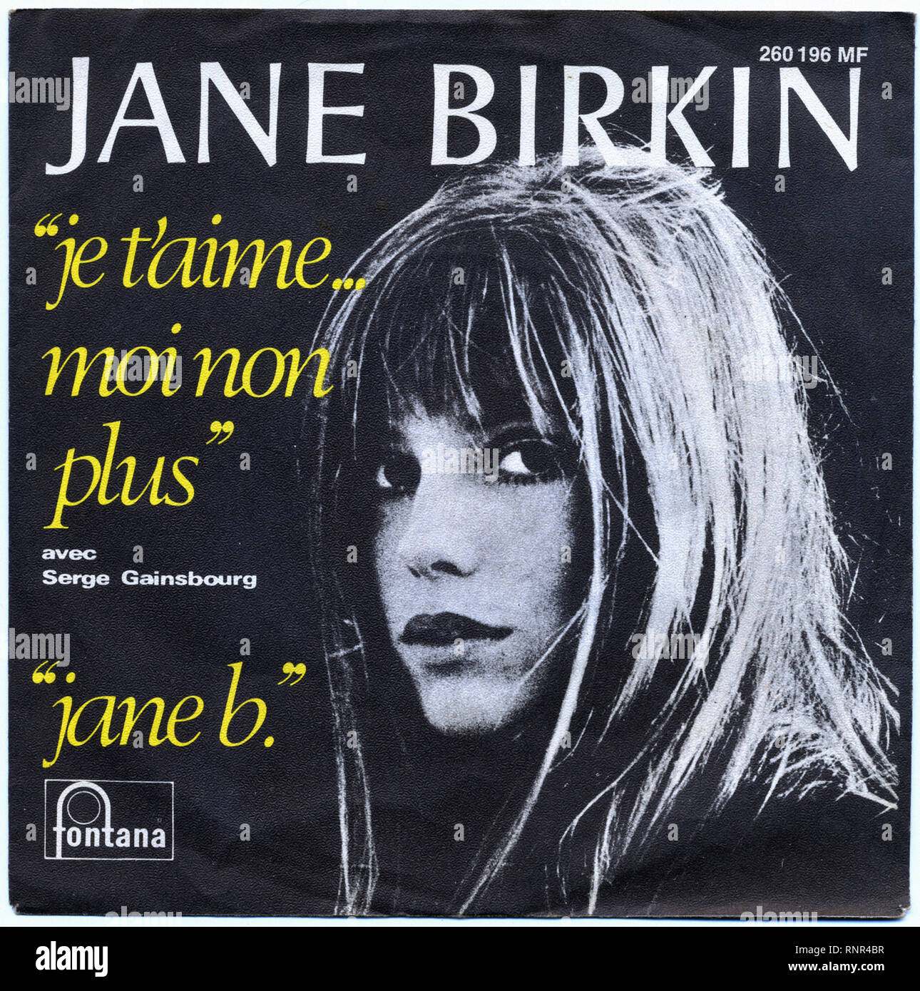 Jane Birkin - Je Taime Moi Non Plus - Vintage Cover Album Stock Photo